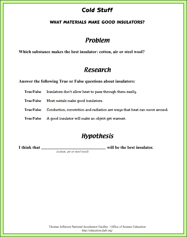 Cold Stuff - Lab Pages - Problem
