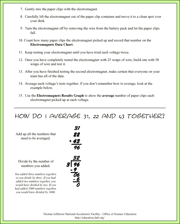 Magnets and Electromagnets - Lab Pages - Procedure (cont)