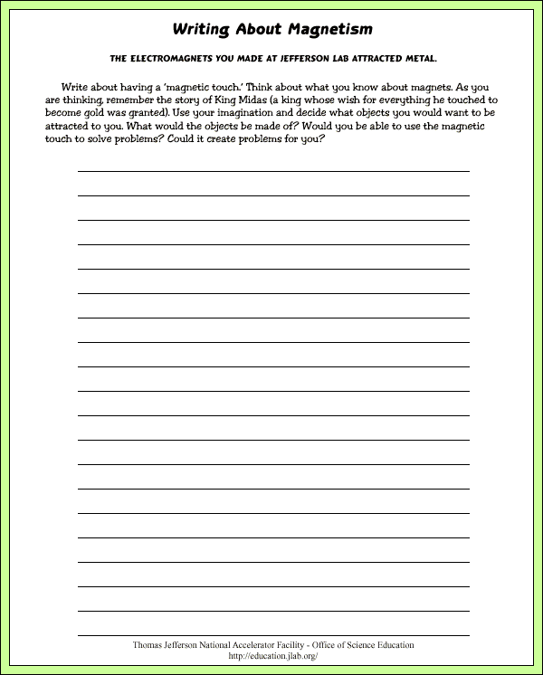 Magnets and Electromagnets - Related Activities - Writing