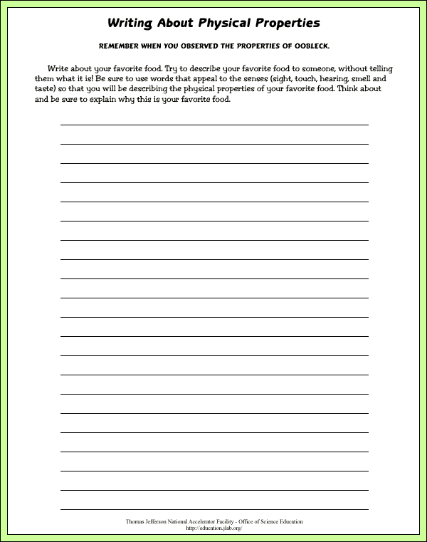 Oobleck - Related Activities - Writing