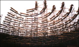 Experimental Hall A Dome Scaffolding - May 1991