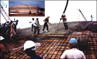 Experimental Hall A Dome Concrete Pour - June 1991