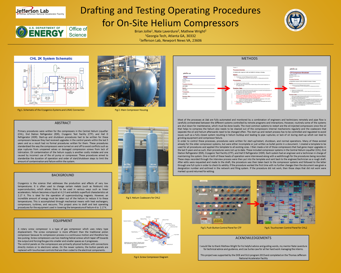 Drafting and Testing Operating Procedures<br>for On-Site Helium Compressors