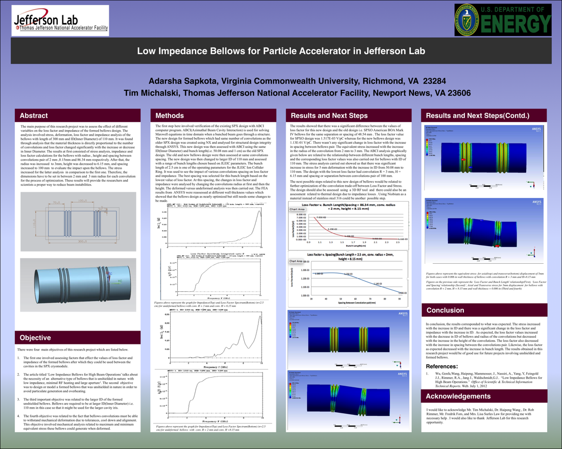 Low Impedance Bellows for Particle Accelerator in Jefferson Lab
