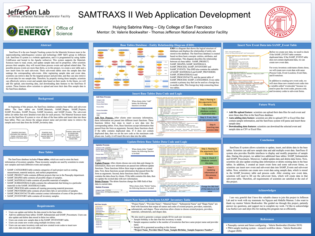 SAMTRAXS II Web Application Development