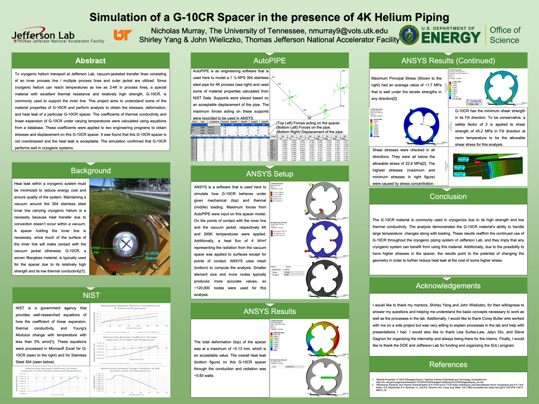 Analysis of a G-10 CR Spacer in the presence of 4K Helium Piping