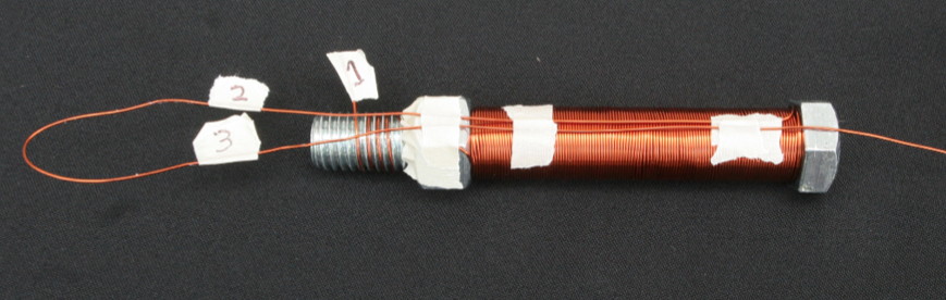Bend the wire back upon itself in order to complete the center tap.
